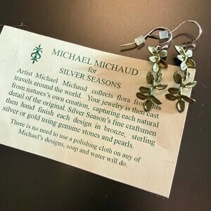 Michael Michaud Silver Season Petit Herb Thyme Wire Earrings